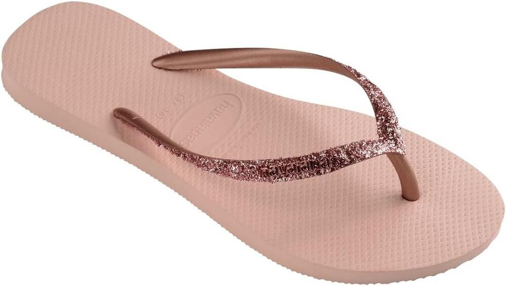 Havaianas Women's Slim Glitter II Flip-Flop Sandals, Ballet Rose Size 6W